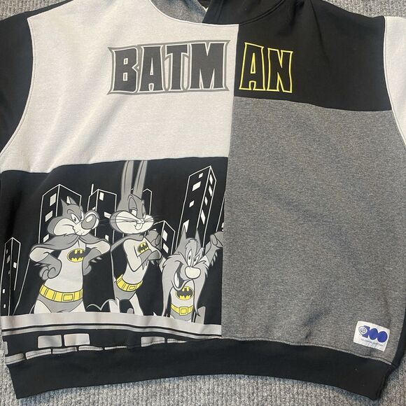 Looney Tunes Batman Hoodie Men Size 2XL 50-52 Graphic Sweatshirt Warner Brothers - Picture 2 of 8